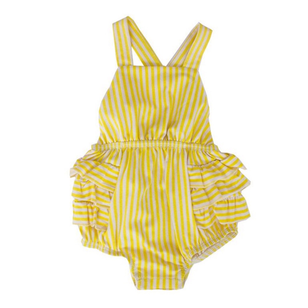 NWT Alice+Ames Lemon Stripe Sunsuit SZ 3T